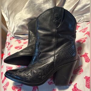 Aldo x Tezza black cowboy boots